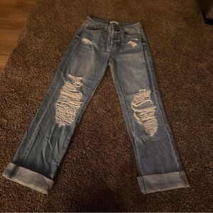 Pistola Light Blue Distressed Woman’s Boyfriend Jeans Size 25 Preppy Picnic Mood